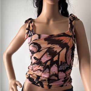 FREE PEOPLE Avenue Tank Top multicolor stretch sleeveless fully lined size M